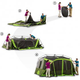 Ozark Trail 14' x 13.5' 9 Person 2 Room Instant Cabin Tent with Screen Room,30.8 lbs