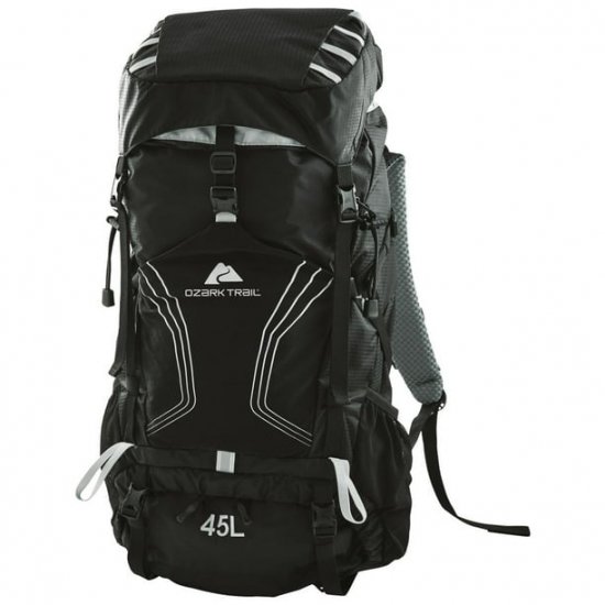 Ozark Trail 45 ltr,Backpacking Backpack,Black