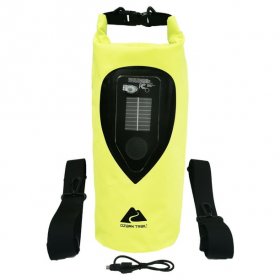 Ozark Trail 10 L Waterproof Portable Speaker Dry Bag with LED Lights,Waterproof Solar and USB Powered,Yellow