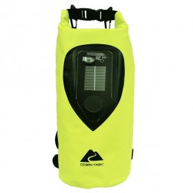 Ozark Trail 10 L Waterproof Portable Speaker Dry Bag with LED Lights,Waterproof Solar and USB Powered,Yellow