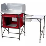 Ozark Trail Deluxe Camping Kitchen with Storage,Silver and Red,31 Height" x 13 width" x 8.25 length"