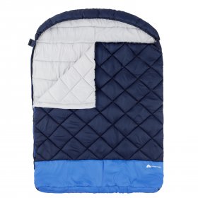 Ozark Trail 40F Double Sleeping Bag-Navy Blue (85 in. x 62 in.)