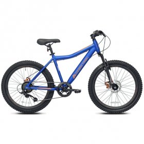 Ozark Trail 24" Youth Glide Aluminum Mountain Bicycle,8 Speeds,Front Suspension,Blue