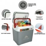 Ozark Trail Highline 12V Iceless 30 Cans 24 L/26qt Electric Cooler, Portable Travel Thermoelectric Car Cooler, Grey