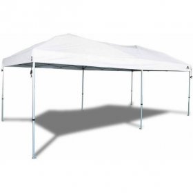 Ozark Trail 20' x 10' Straight Leg (200 Sq. ft Coverage),White,Outdoor Easy Pop-up Canopy,63 lbs.